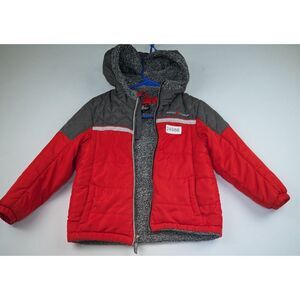 ZeroXposur Sherpa Lined Jacket Boys L(7) Red Long Sleeve Quilted Hooded Full Zip